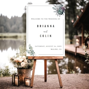 Editable Wedding Welcome Sign, Welcome to our Wedding Poster, Welcome Signage, Edit with TEMPLETT, Printable Template, Instant Download, I0