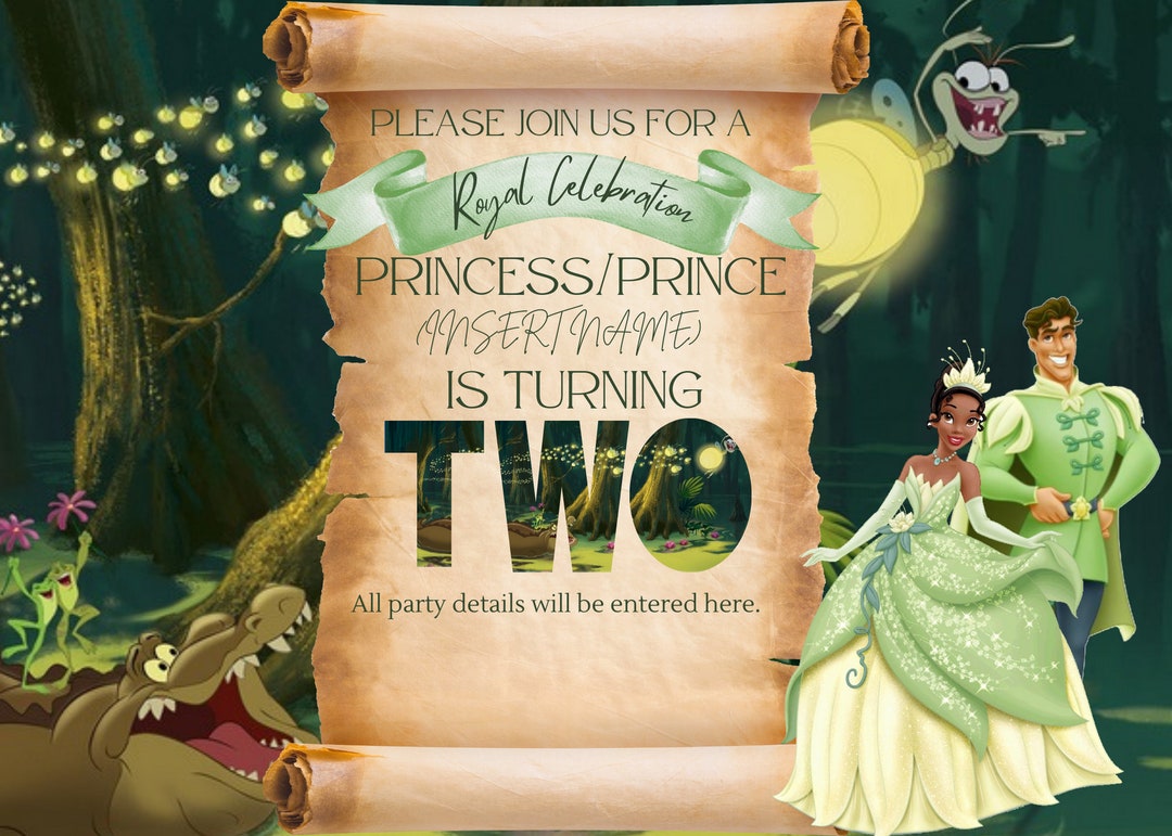 Princess and the Frog Party Invitation Etsy