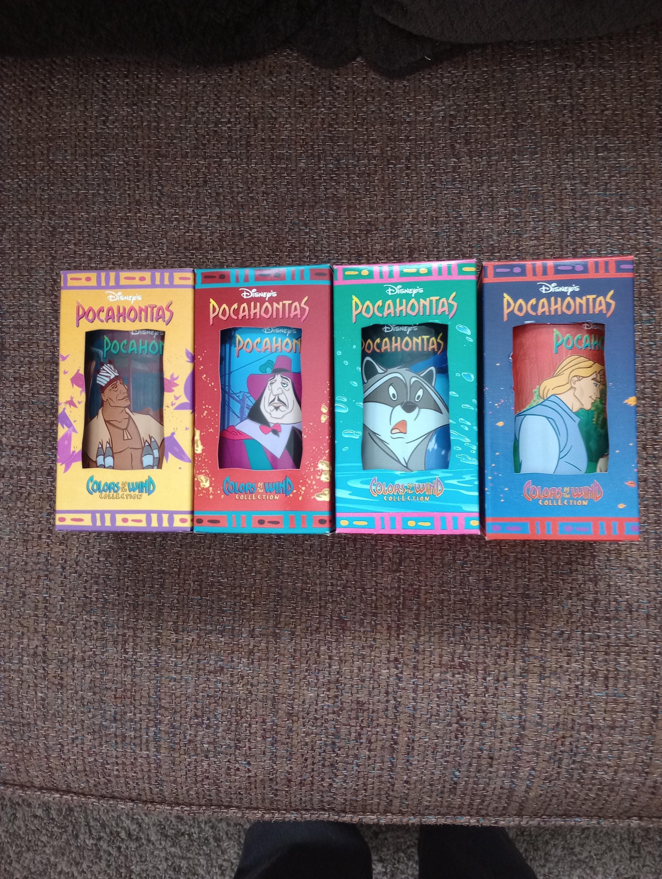 Vintage Pocahontas Colors of the Wind Disney Burger King Glasses 1994-Set of 4-New in Original Boxes