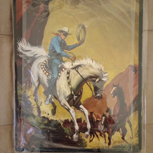 The Lone Ranger Inlaid Frame Puzzle by Whitman Vintage 1956