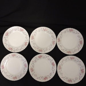Lovely Fine China of Japan ANNE Pattern Set of 6 Salad Plates