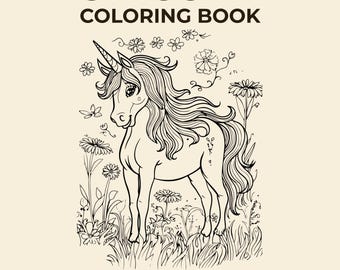 Unicorn Coloring Book for Kids – 250 Printable Pages, Baby Unicorns & Fantasy Scenes, Digital Download