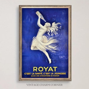 Vintage Royat Mineral Water Poster Art Nouveau French Advertisement 1923 Digital Download for Gallery Wall Paris Kitchen Bathroom Decor