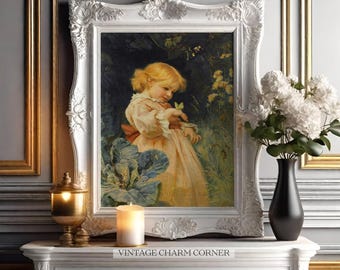 Vintage Girl Art Printable Antique Child Portrait Victorian Wall