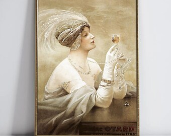 Ernest-Louis Lessieux Art Nouveau Poster for Cognac Otard 1920s Vintage Printable Wall Art Digital Download Elegant Art Deco Home Decor