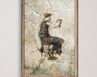 Ancient Roman Fresco Digital Download Girl Pouring Perfume 1st Century AD Printable Vintage Wall Art Classical History Home Decoration