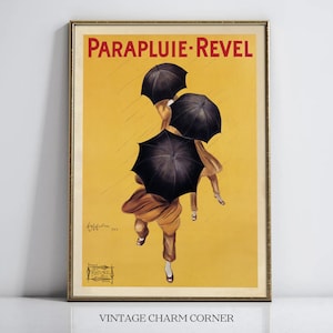 Vintage French Umbrella Poster Parapluie Revel 1922 Art Deco Wall Art Digital Download Rainy Day Paris Print Antique Advertising Decor