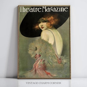 Theatre Magazine October 1920 Flapper Girl Art Deco Digital Download Vintage Wall Art Printable Glam Illustration Edwardian Style Poster