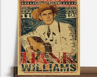 Hank Williams Vintage Concert Poster Digital Download Retro