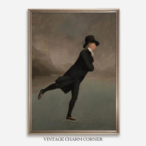 The Skating Minister Artwork, Reverend Robert Walker Ice Skating, Classic Winter Landscape Wall Art, 19th-Century Skater Wall Art Printable