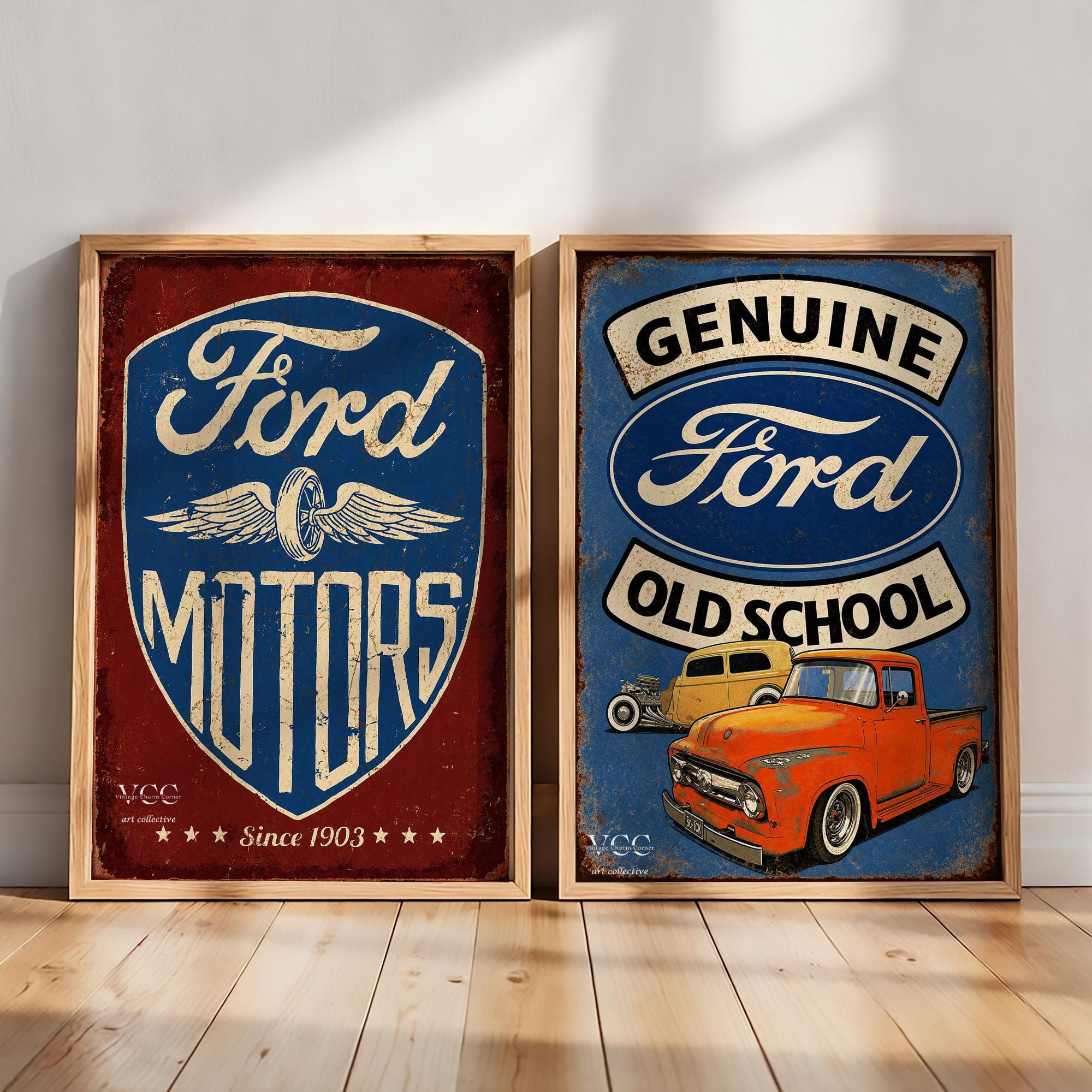 FORD　VintagePoster Ford Motor Sign Vintage Truck Wall Art Download Retro Car Poster