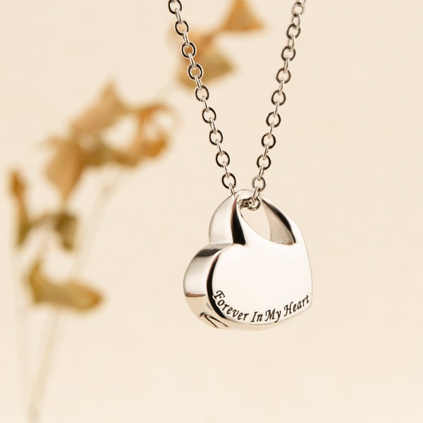 Herzförmige Urne Halskette, handgemachtes Geschenk, Mensch oder Haustier Asche, Gold Urne Halskette, Silber Urne Halskette, Weihnachtsgeschenk