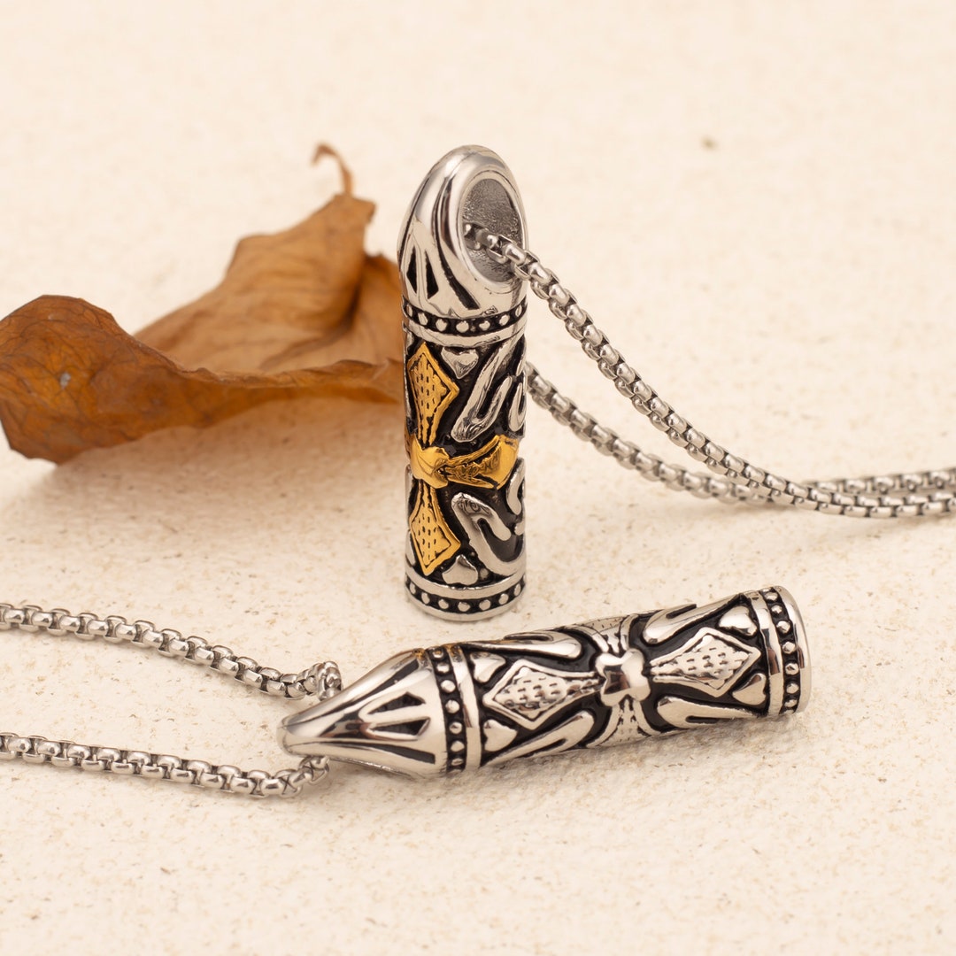 Personalized Fingerprint Heart Urn Necklace: Stainless Steel Cremation Jewelry
