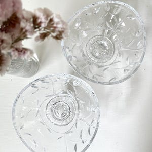 2 Italian Footed Crystal Candy Dishes - Royal Crystal Rock Lead Crystal Footed Dish