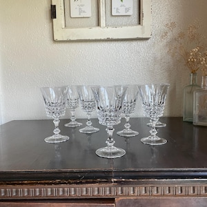 7 verres à vin vintage - Tuileries Villandry par Cristal D&#39;Arques-Durand