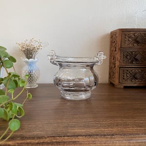 Vintage Italian Glass Basket With Handle - Italian Glass Basket Bowl