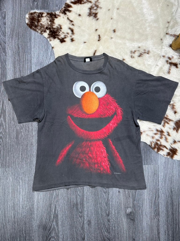 希少 ELMO Tシャツ USA製 エルモ ビッグロゴ ブラック 楽天市場】90s USA製 ☆ セサミストリート エルモ ビッグ