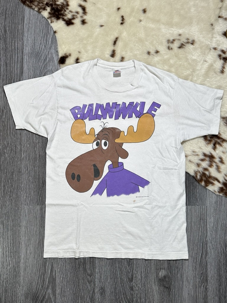 BULLWINKLE J. MOOSE 1990 Vintage Tee | the Adventures of Rocky and