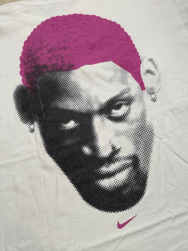 Vintage 90s Nike Dennis Rodman Pink Hair Big Head Tee 2XL 29x32