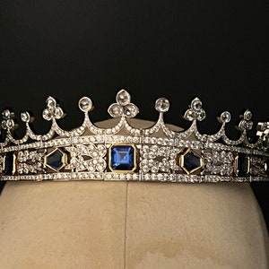 Victorian Sapphire Gold and Rhodium Coronet Tiara