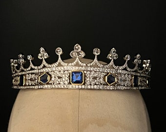 Victorian Sapphire Gold and Rhodium Coronet Tiara