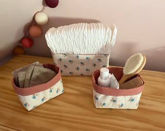 Wipes and diaper storage baskets