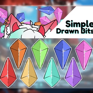 Simple Drawn Bits (8 Colors) for T.I.T.S【 VTuber Asset 】 Vtubing | Live2D | VTube Studio | Item | Bits | Twitch | Stream | Streamer