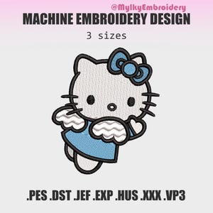 Angel Kitten With Wings Machine Embroidery Design - Cute Cat Animal Embroidery File Pattern Program - pes dst jef hus vp3 xxx exp