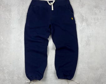 Vintage Polo Ralph Lauren Sweetpants Navy Blue Fleece Baggy Pants Jogger size L