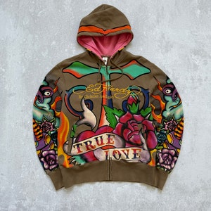Vintage Ed Hardy True Love by Christian Audigier Zip Hoodie All