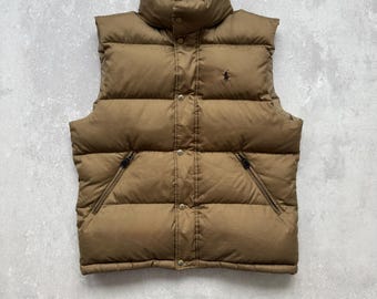 ジャケット・アウター Polo Ralph Lauren down vest M brown Polo Ralph Lauren Down Leather Puffer Vest (XL) – 97th Vintage