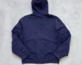Vintage Polo Ralph Lauren 1967 RLPC Navy Blue Big Logo Zip Hoodie