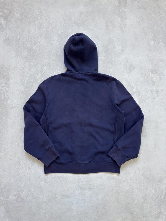Vintage Polo Ralph Lauren 1967 RLPC Navy Blue Big Logo Zip Hoodie