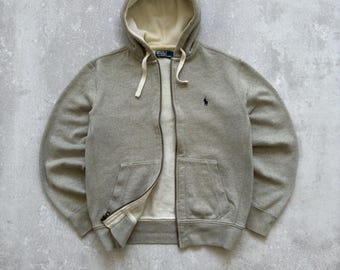Vintage Polo Ralph Lauren Gray Y2K Zip Hoodie Size S | eBay