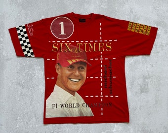 Chemise de course vintage F1 Michael Schumacher six fois