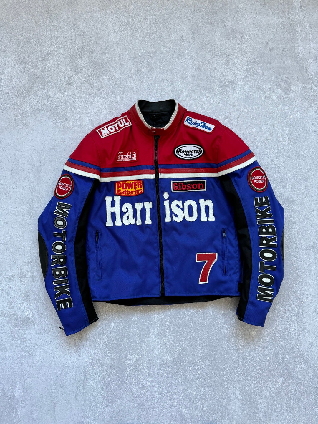 Vintage 90s Harrison Racing Nylon Leather Jacket Moto Y2K - Etsy Vintage 90s Harrison Racing Nylon Leather Jacket Moto Y2K - Etsy