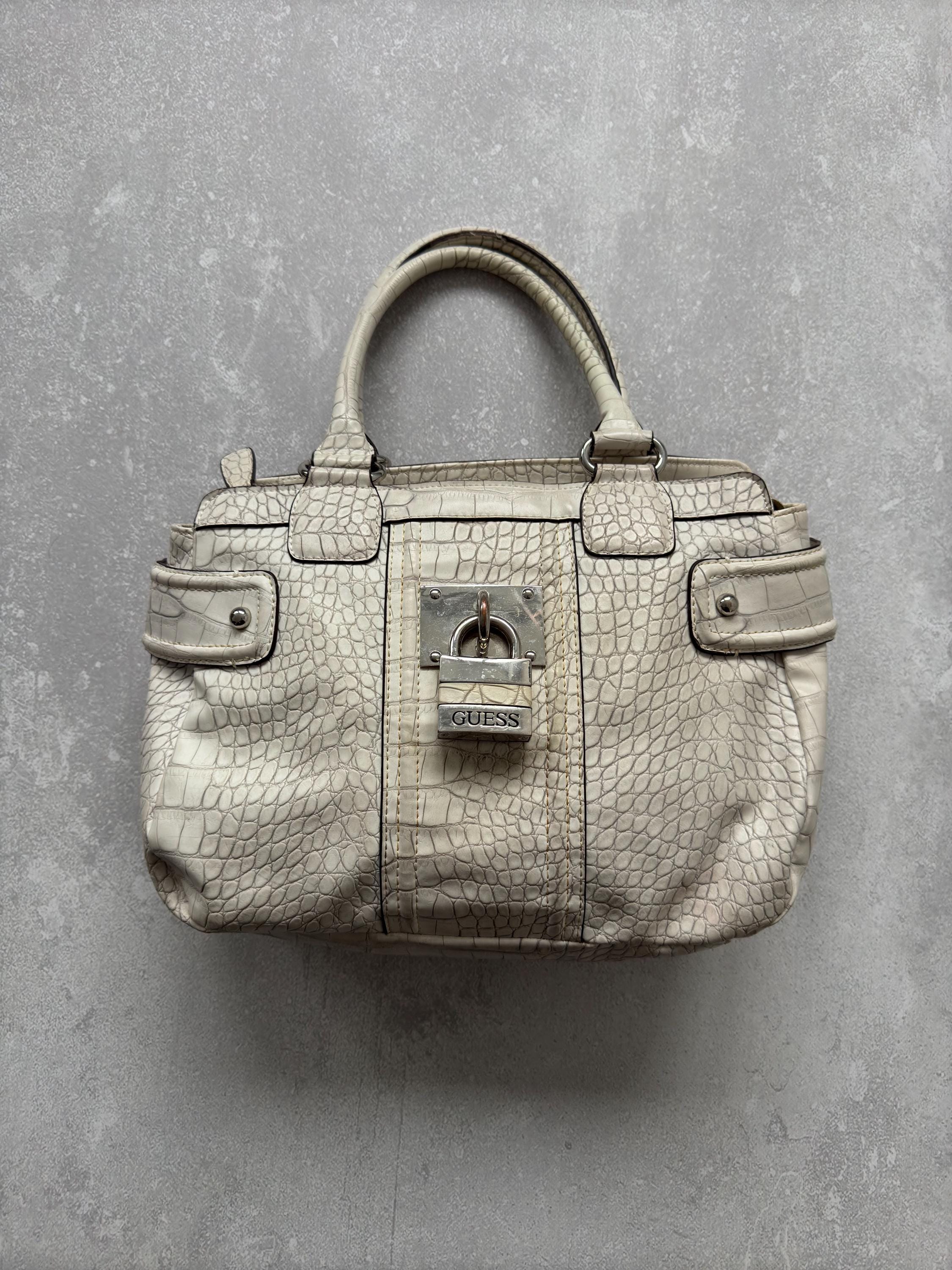 Vintage Guess 2000 Crocodile Pattern Large Shoulder Bag - Etsy