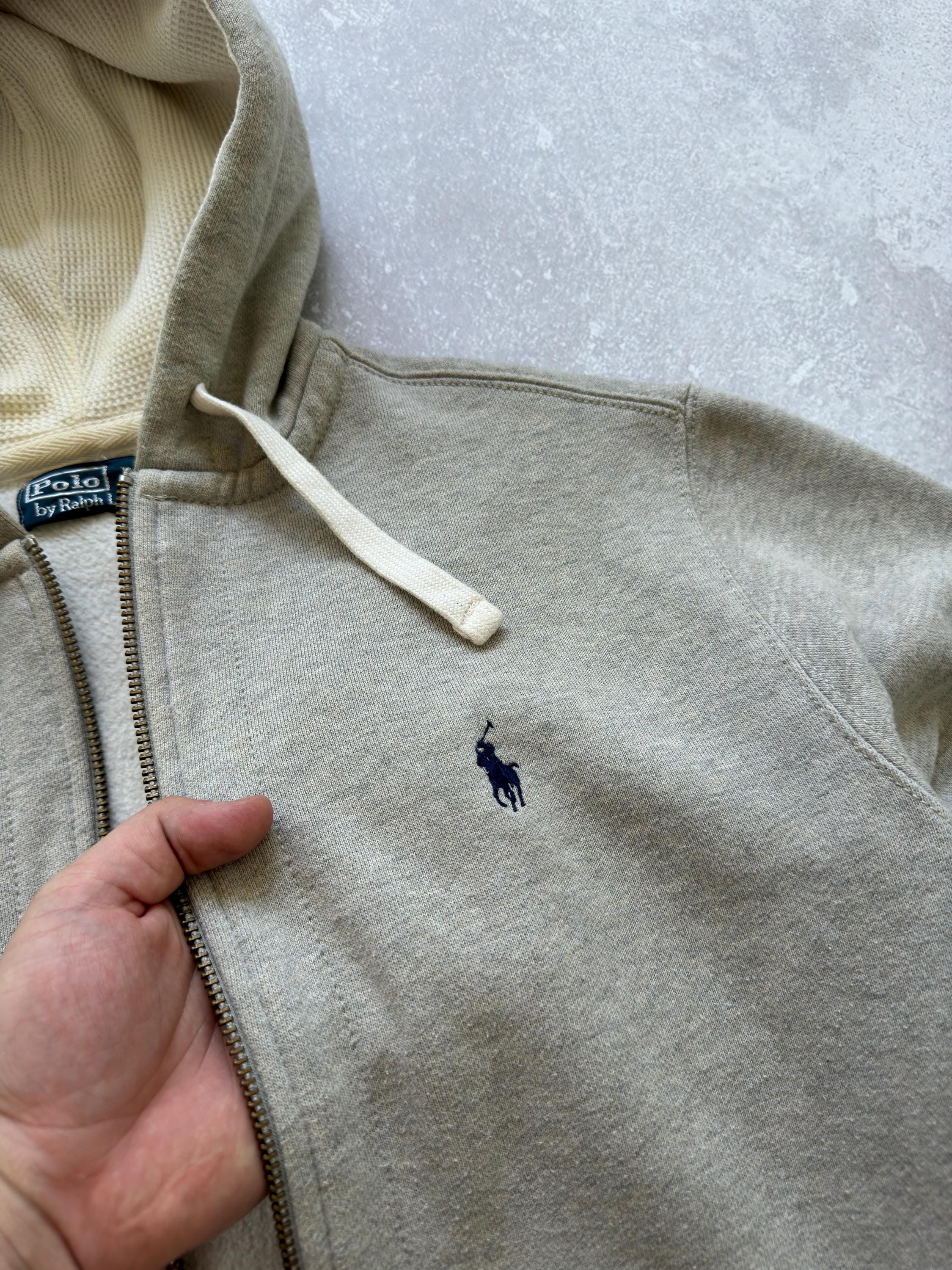 Vintage Polo Ralph Lauren Gray Y2K Zip Hoodie Size S | eBay