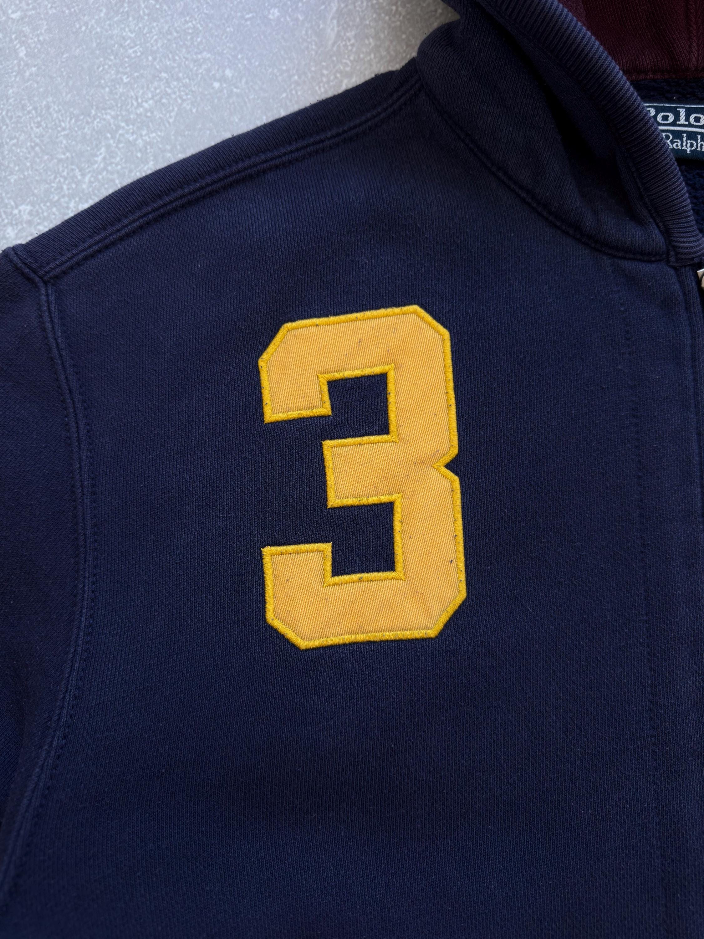 Vintage Polo Ralph Lauren 1967 RLPC Navy Blue Big Logo Zip Hoodie