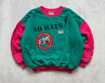 Vintage Adidas Retro Take Off No Rats! Sweater Double Side Ski Y2K RARE