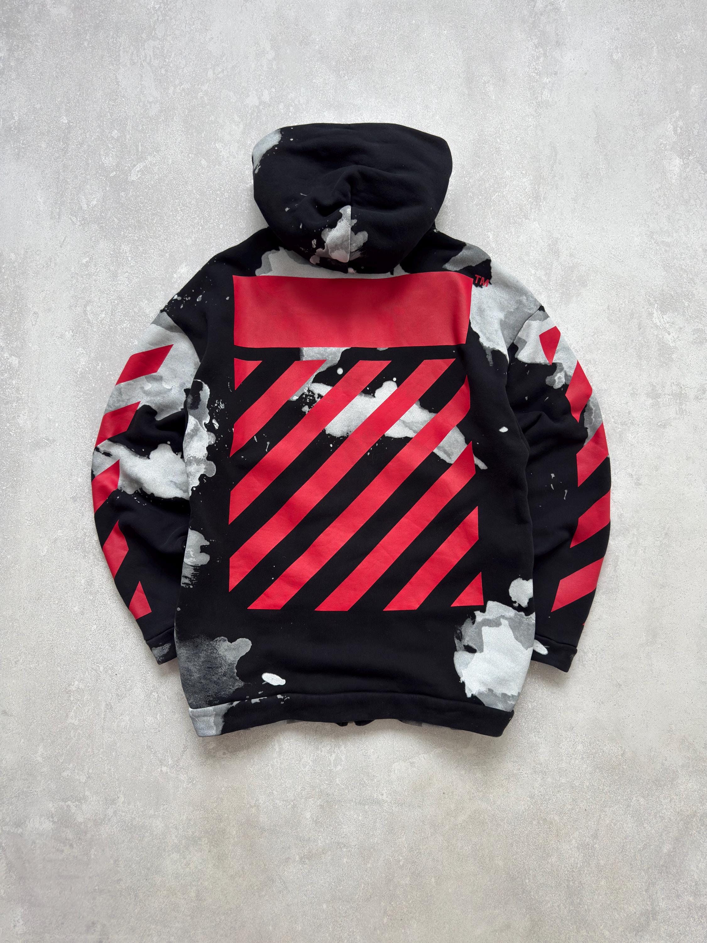 Vintage Off-white Oversized Liquid Spots Zip Hoodie Y2K - Etsy