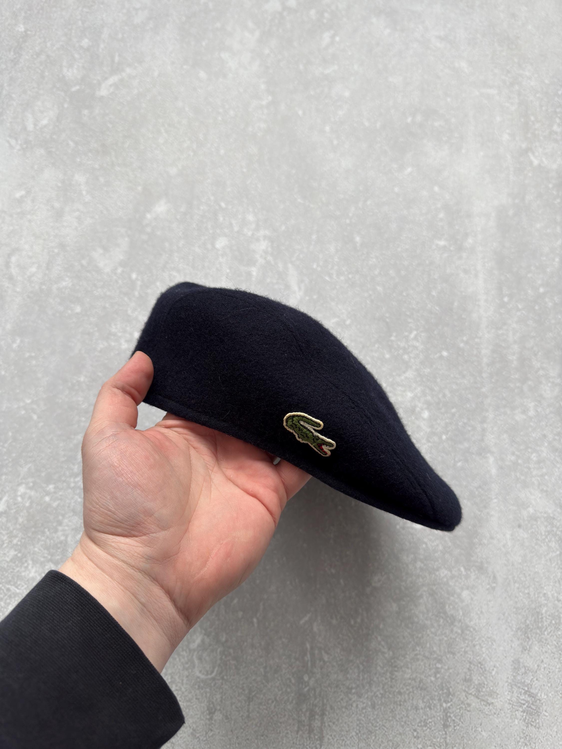 Vintage Lacoste Flat Hats Wool Dark Blue Made in France 