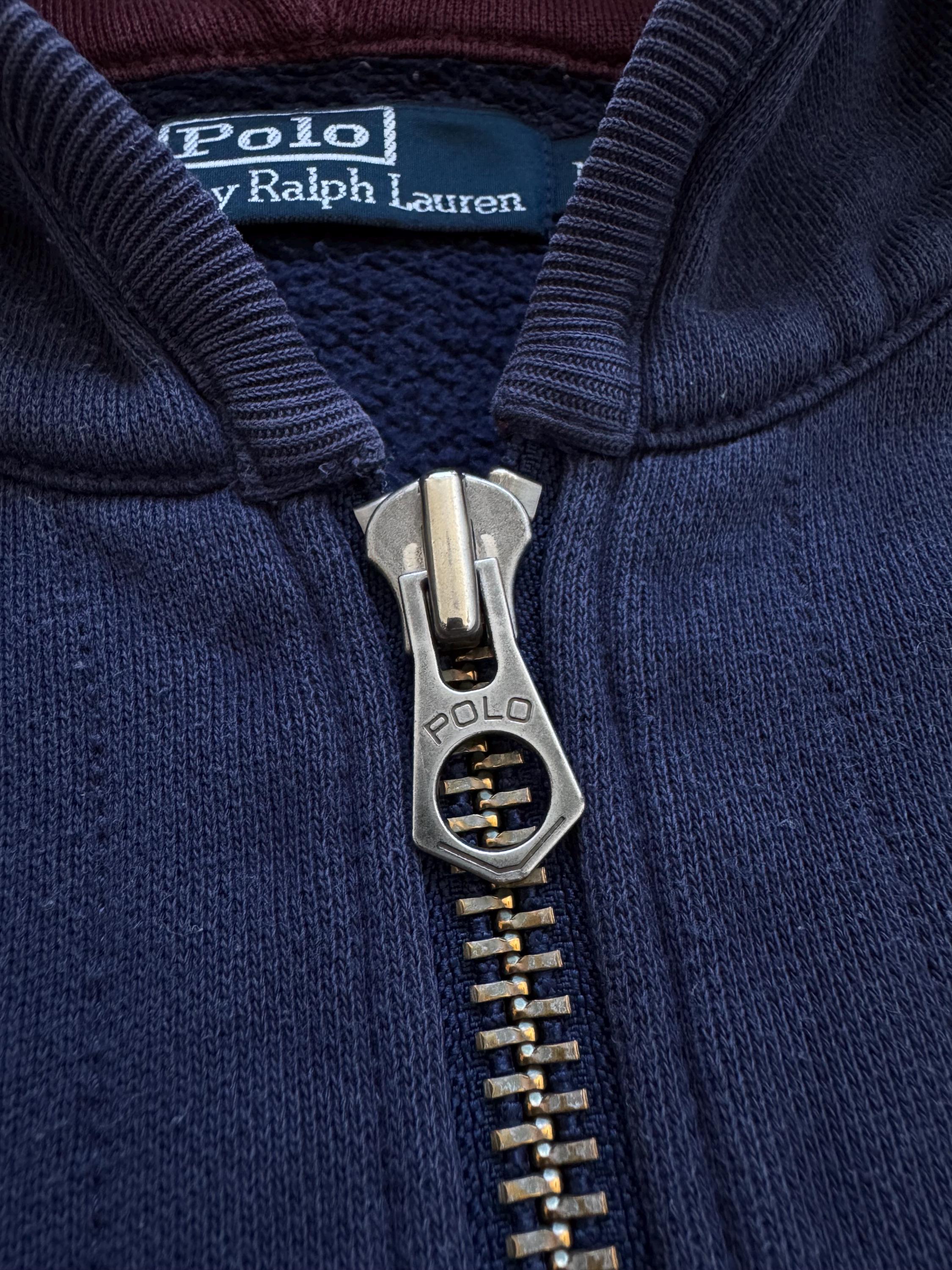 Vintage Polo Ralph Lauren 1967 RLPC Navy Blue Big Logo Zip Hoodie