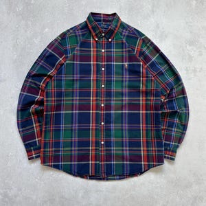 Vintage Polo Ralph Lauren Tartan Plaid Button Up Shirt