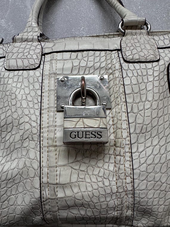 Vintage Guess 2000 Crocodile Pattern Large Shoulder Bag - Etsy