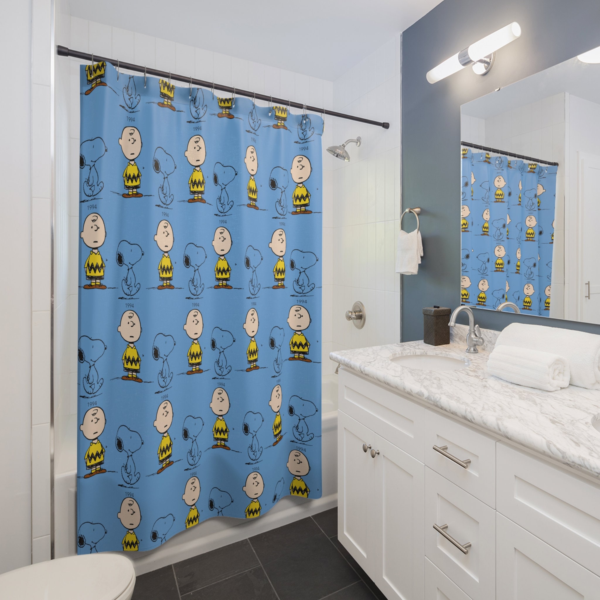 Peanuts Charlie Brown Snoopy Shower Curtains Etsy