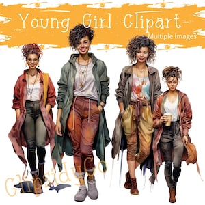 Young Woman Clipart Scrapbooking PNG Young Woman Clipart People Illustration Sublimation Design Digital Download