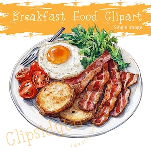 Breakfast Clipart PNG Breakfast Food Clipart Watercolor Food Cute Breakfast Food Brunch Clipart Digital Download Digital Clipart Food PNG