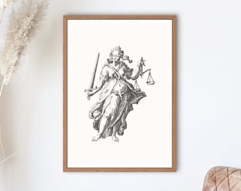 Attorney JuraStudenten Geschenk - Lady Justice Lawyer Attorney Office Wand Kunst Dekor - Rechtssystem Rechtsanwälte Rechtsreferendarin - PDF