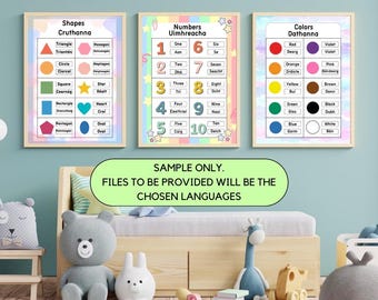 English-French Words - Printables [Numbers, Letters, Colors, Days, Body Parts]